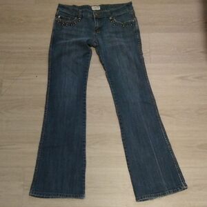 FRANKIE B.- Low Rise Grommeted Pocket Flare Jeans Size 8